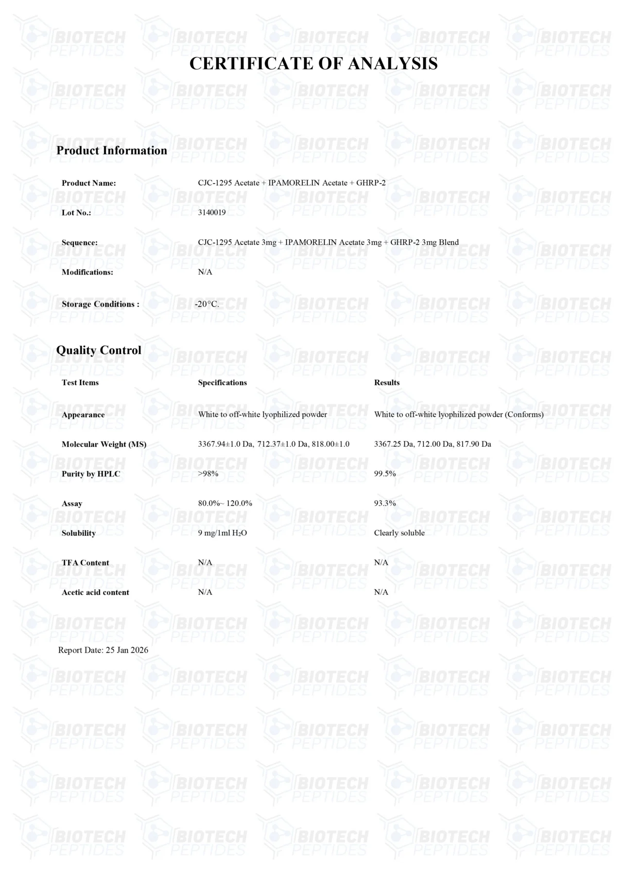 CJC-1295 (Mod GRF 1-29) & Ipamorelin & GHRP-2 Blend (9mg) For Sale | Biotech Peptides Store - Image 2